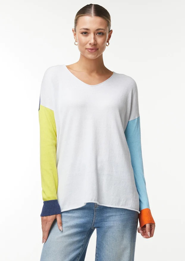 White scoop neck sweater new arrivals